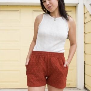 Curator SF Women's Textured Orange Shorts